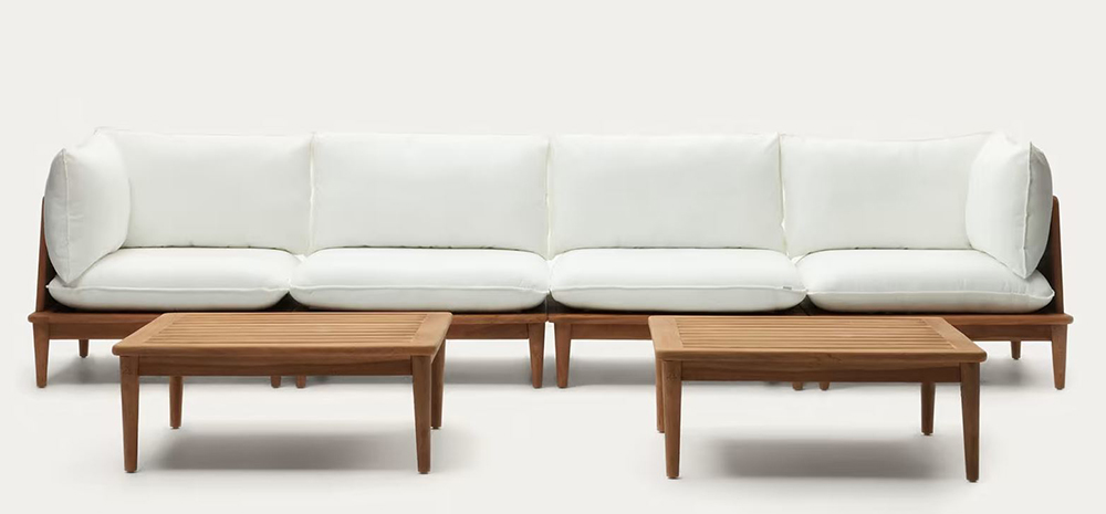Sofá modular con 2 sillones y 2 mesas centro Portitxol