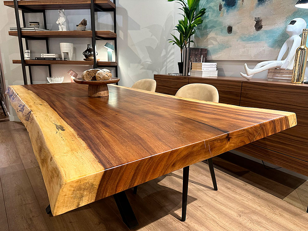 Mesa de comedor industrial madera maciza de Saman