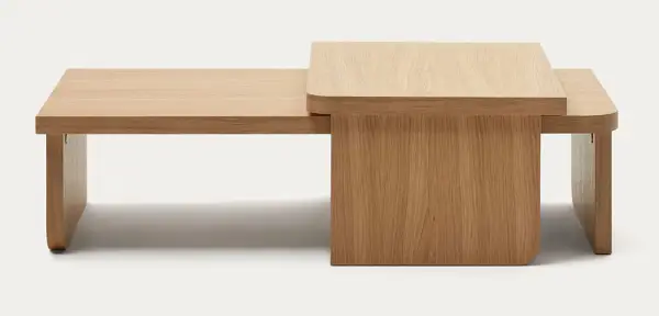 Mesa de centro de chapa de roble Oaq set de 2