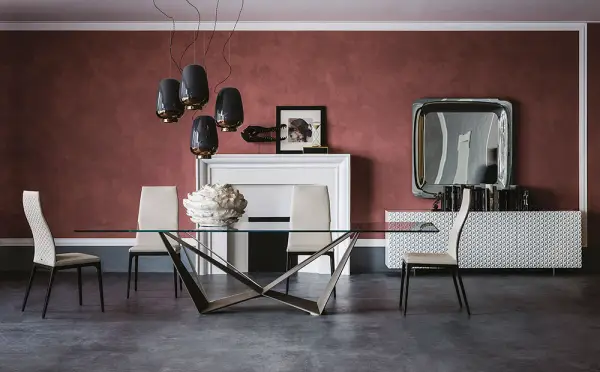 Mesa de comedor cristal Skorpio Cattelan