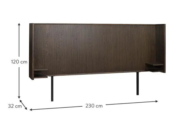 Cabecero de madera oscura Redmon con palillería