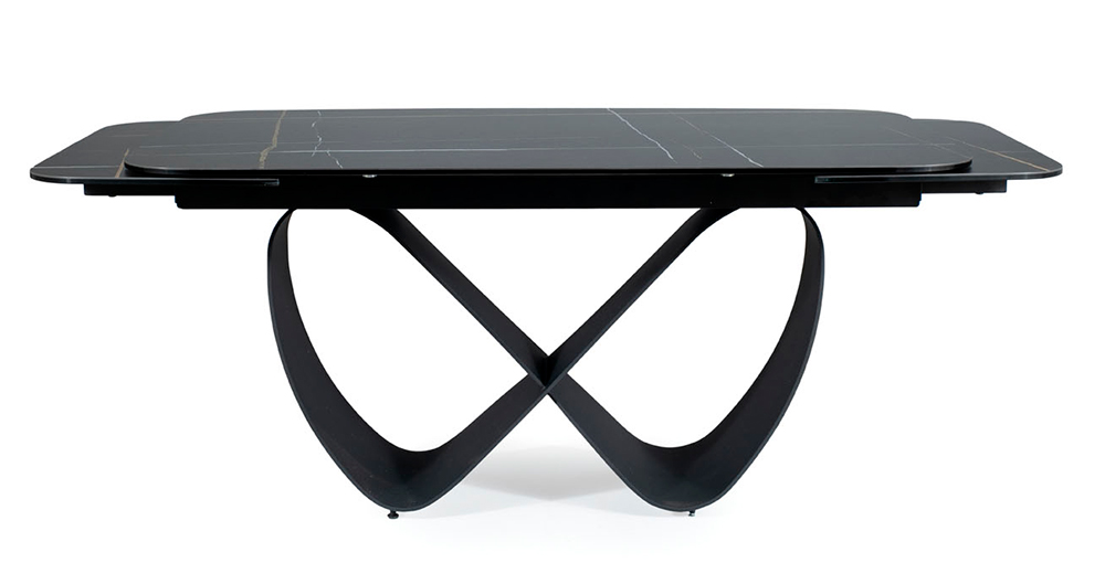 Mesa de comedor extensible porcelánico negro Infinity