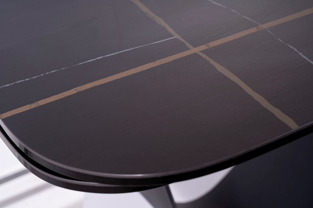 Mesa de comedor extensible porcelánico negro Infinity