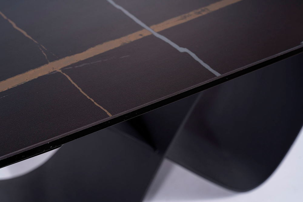 Mesa de comedor extensible porcelánico negro Infinity