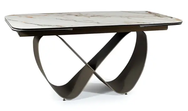 Mesa de comedor extensible porcelánico blanco Infinity