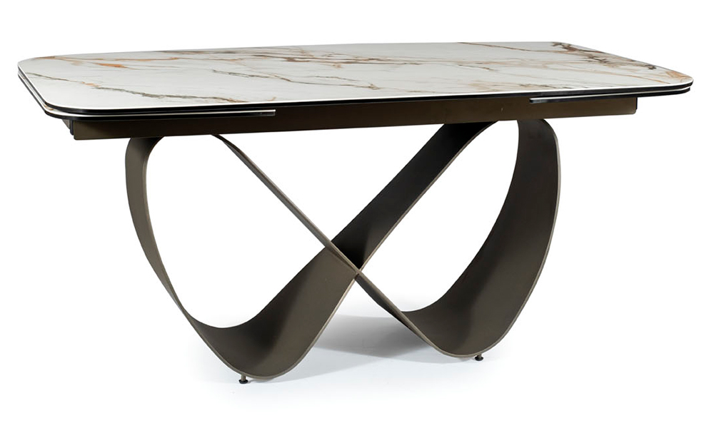 Mesa de comedor extensible porcelánico blanco Infinity