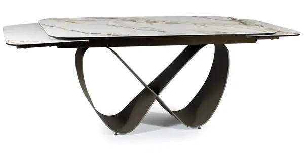Mesa de comedor extensible porcelánico blanco Infinity