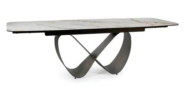 Mesa de comedor extensible porcelánico blanco Infinity