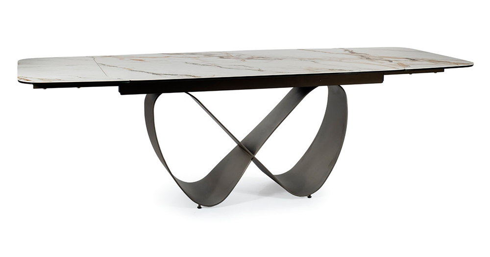 Mesa de comedor extensible porcelánico blanco Infinity