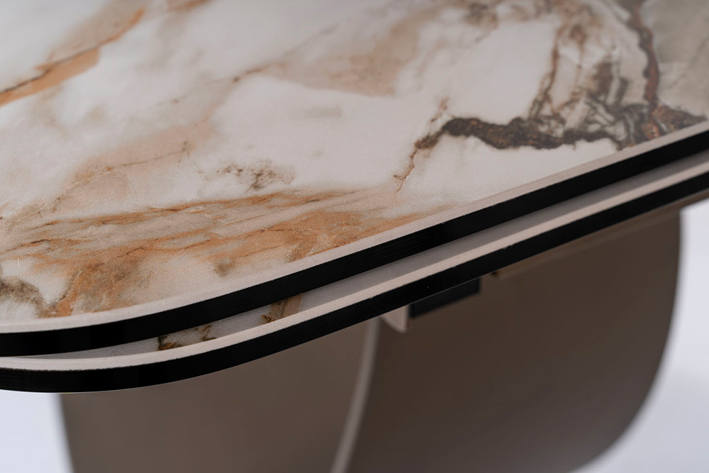 Mesa de comedor extensible porcelánico blanco Infinity