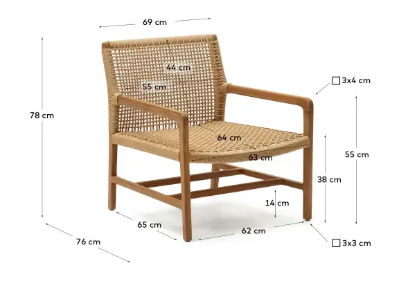 Sillón madera maciza de teca Sabolla