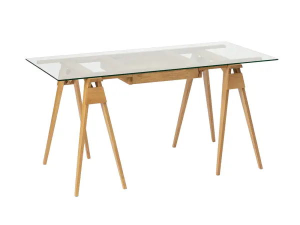 Mesa de escritorio de cristal nórdica Arco