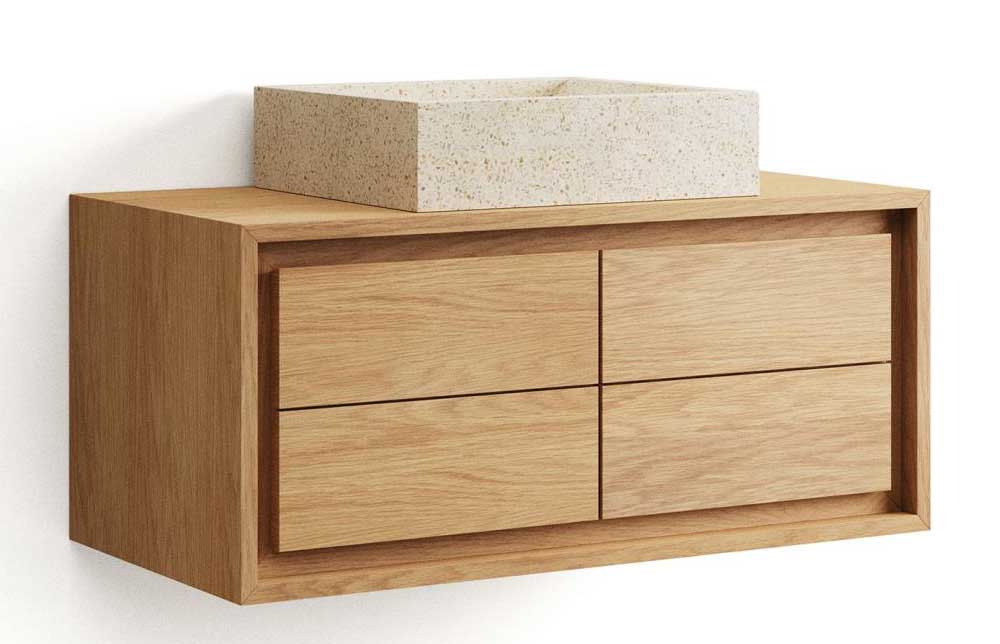 Mueble de baño rustico Kenta color natural