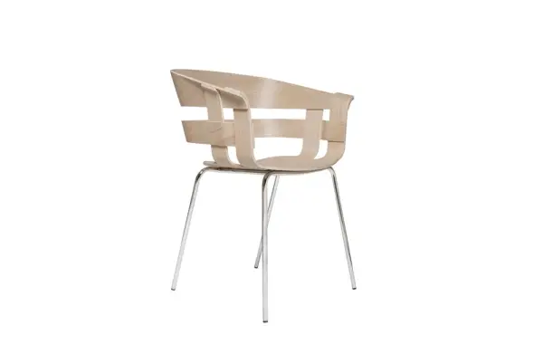 silla con patas cromadas wick