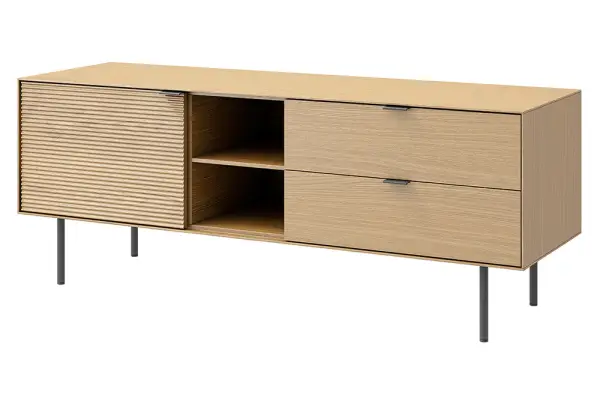 Mesa de televisión 2 huecos industrial Sarek