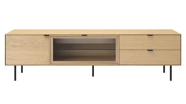 Mesa de televisión 2 puertas 2 cajones industrial Sarek