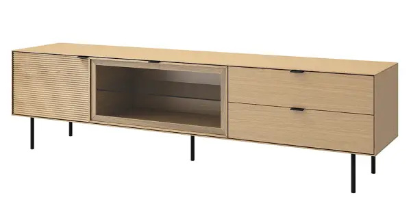Mesa de televisión 2 puertas 2 cajones industrial Sarek