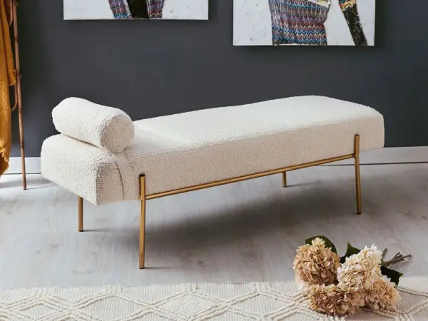 DIVAN METAL TAPIZADO ANAT BEIGE