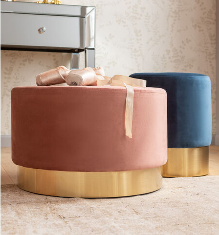 Taburete bajo Cherry Mauve Brass Kare