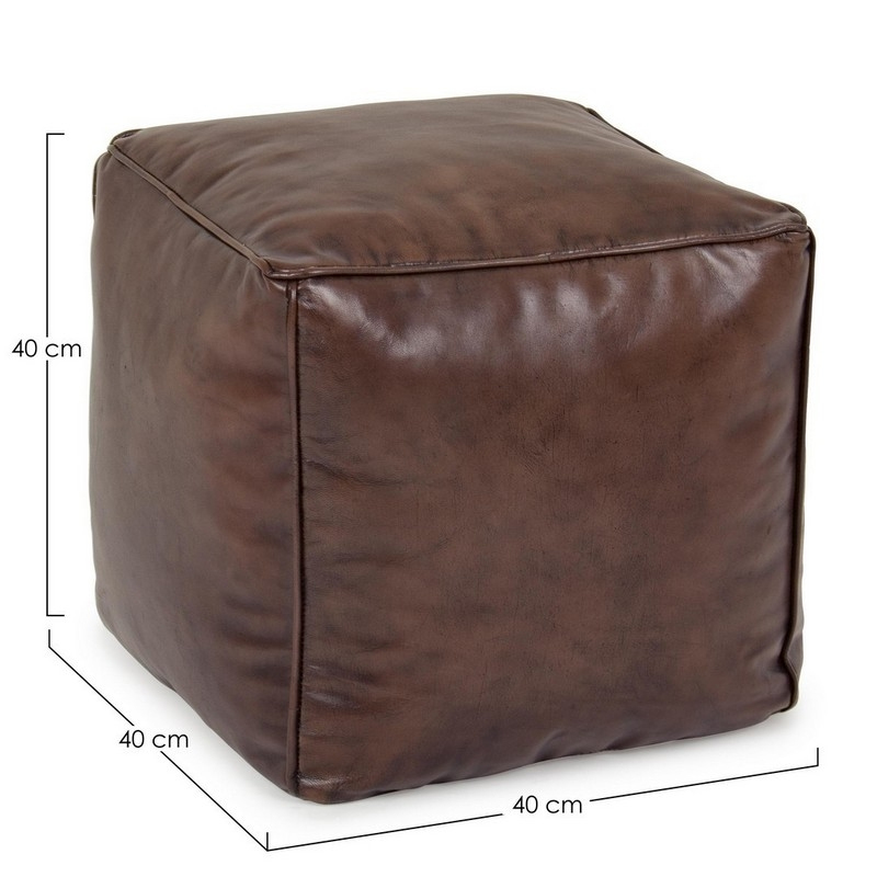 Pouf vintage marron Mendez