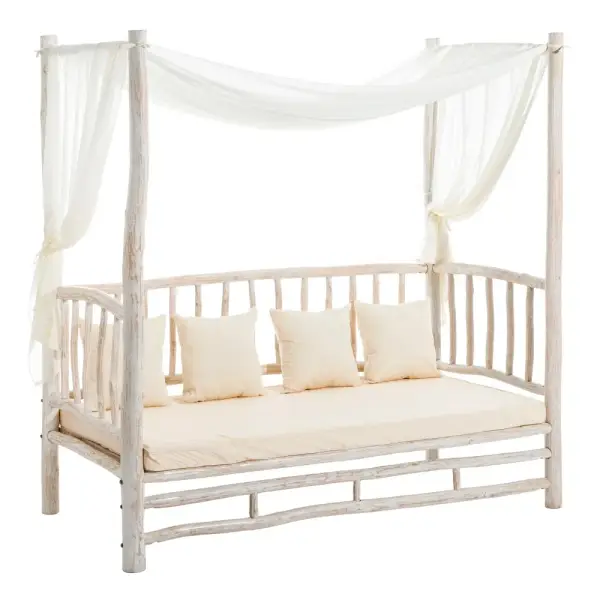 Cama blanca decapé Akar