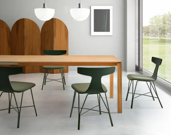 Mesa de comedor extensible roble natural Goltay