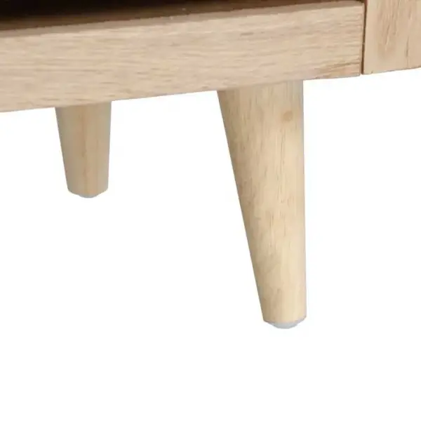Zapatero de madera natural y ratán Neyra