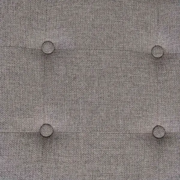 Banqueta tapizada gris con patas de madera Rivia