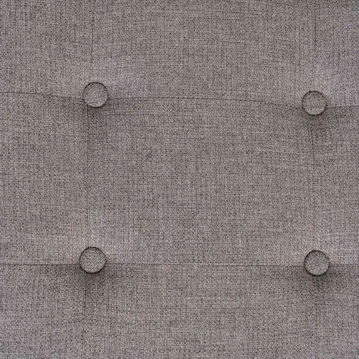 Banqueta tapizada gris con patas de madera Rivia