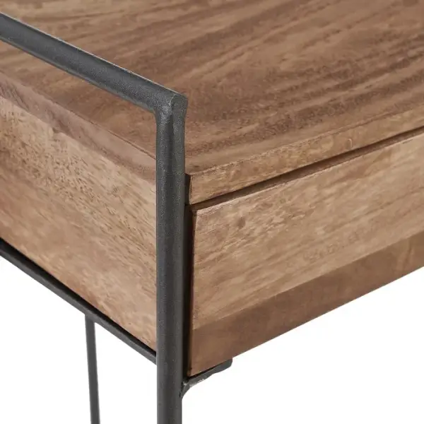 Escritorio natural de madera y hierro salón Tenpenny
