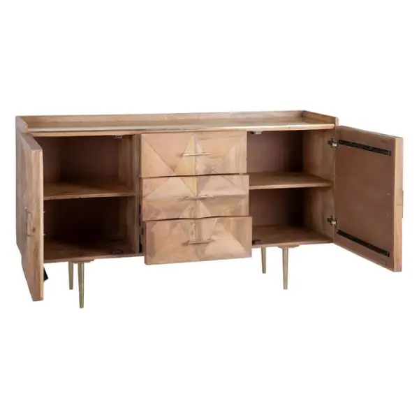 Aparador marron madera y metal Olney