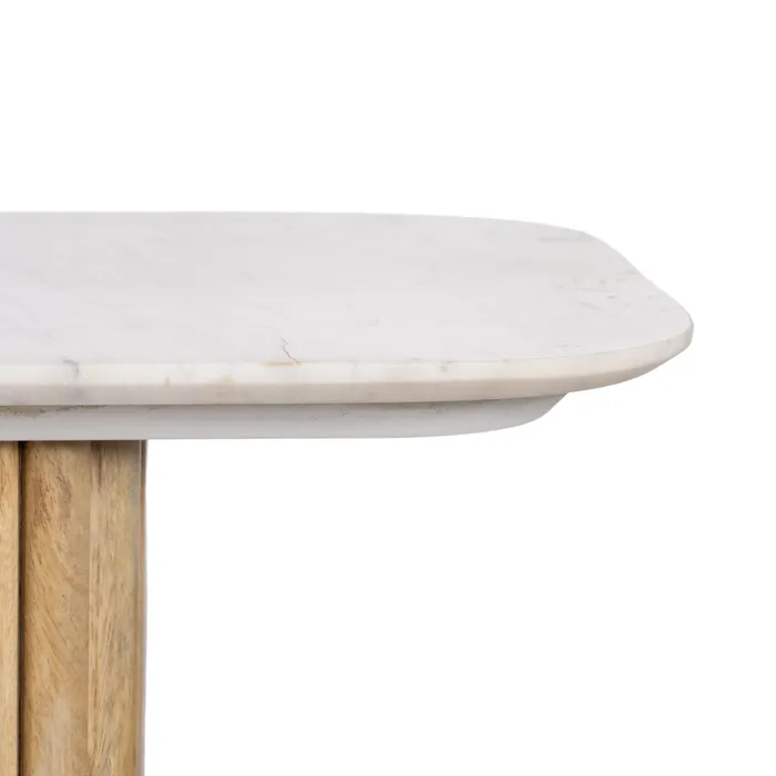 Consola natural blanco mármol y madera Cambridge