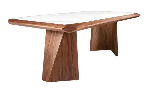 Mesa de comedor porcelánico y nogal Etolia Angel Cerda