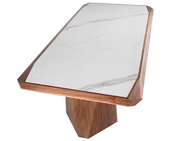 Mesa de comedor porcelánico y nogal Etolia Angel Cerda