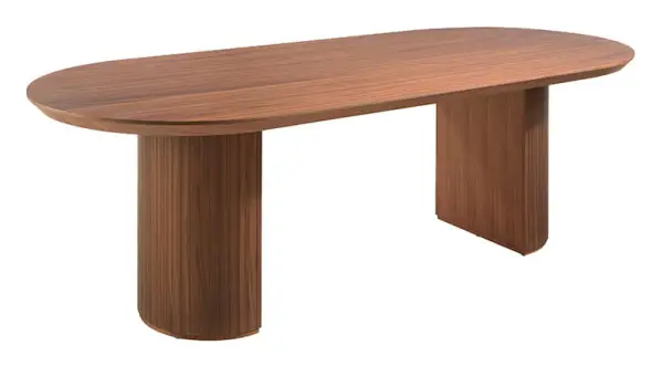 Mesa de comedor esquinas redondeadas nogal Temeria Angel Cerda