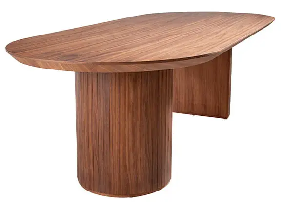Mesa de comedor esquinas redondeadas nogal Temeria Angel Cerda