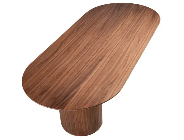 Mesa de comedor esquinas redondeadas nogal Temeria Angel Cerda
