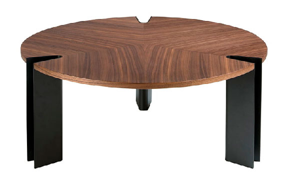 Mesa de centro metal negro y nogal Povis