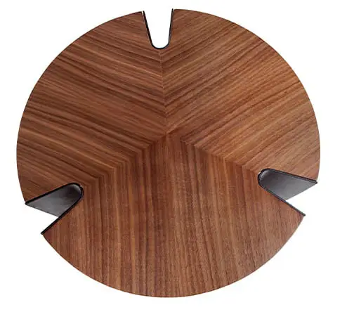 Mesa de rincón metal negro y nogal Povis