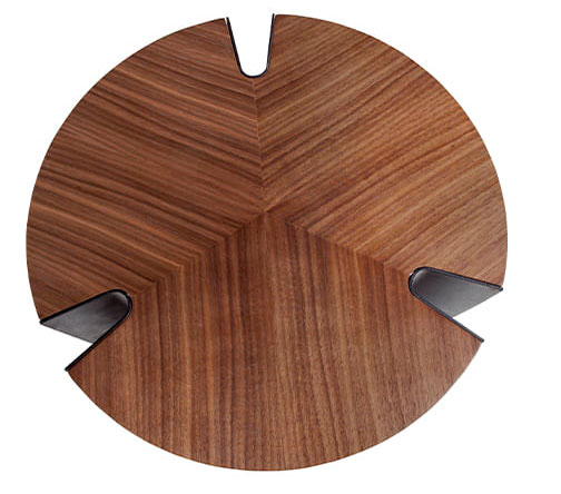 Mesa de rincón metal negro y nogal Povis