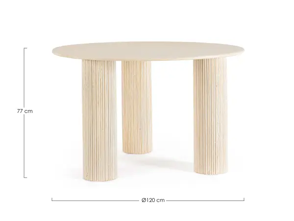 Mesa de comedor de madera de mango blanca Dacca