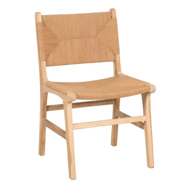 Silla natural madera teca fibra natural Megaton