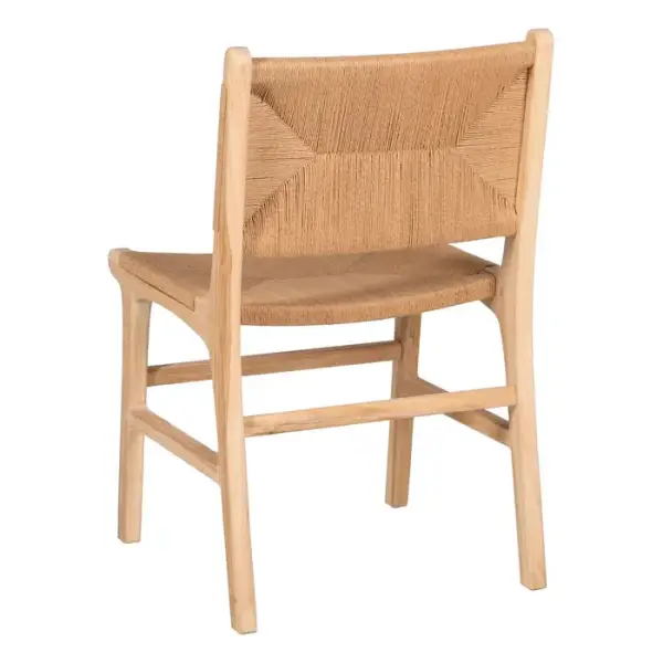 Silla natural madera teca fibra natural Megaton