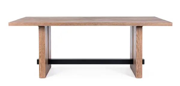 Mesa de comedor de madera de roble marrón Monroe