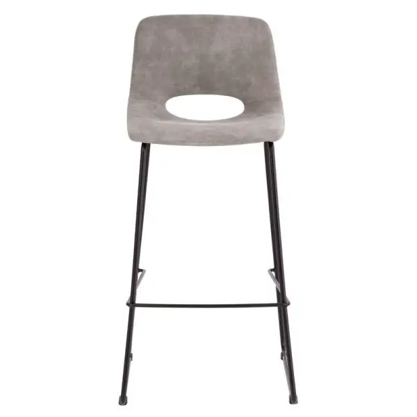 Taburete tapizado gris claro Rowan