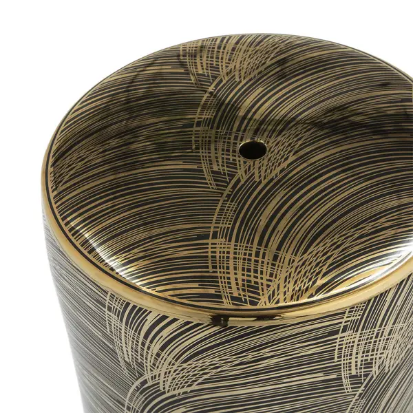Taburete de ceramica dorado y negro Yang