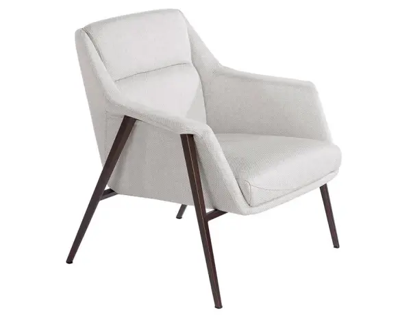 Butaca de diseño tela blanca y acero Matera Angel Cerda