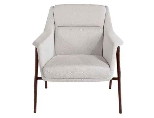 Butaca de diseño tela blanca y acero Matera Angel Cerda