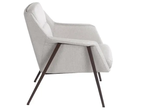 Butaca de diseño tela blanca y acero Matera Angel Cerda