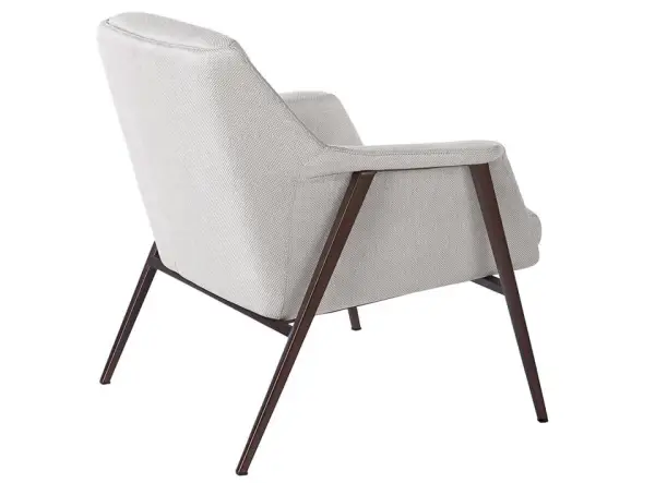 Butaca de diseño tela blanca y acero Matera Angel Cerda